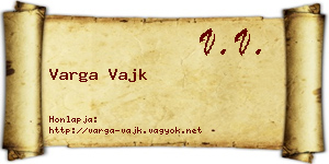 Varga Vajk névjegykártya